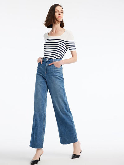 Striped Skinny Women Knit Top