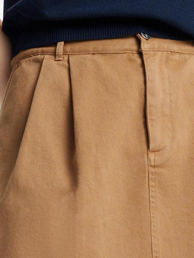 Camel A-Line Mini Skirt With Belt