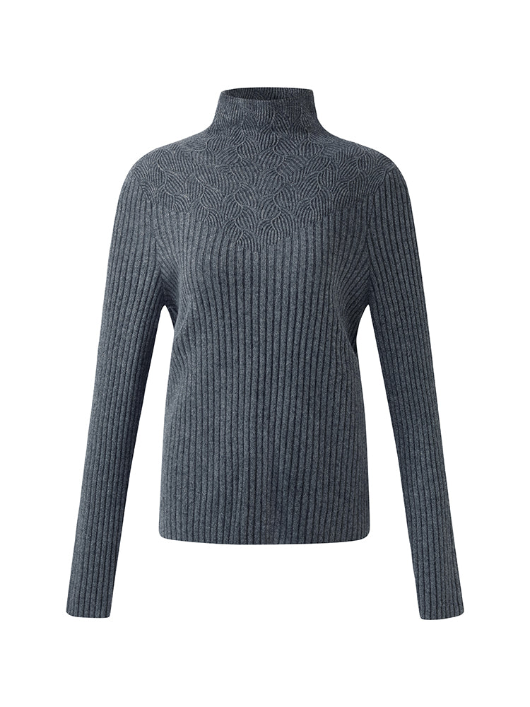 Machine Washable Wool Turtleneck Women Sweater