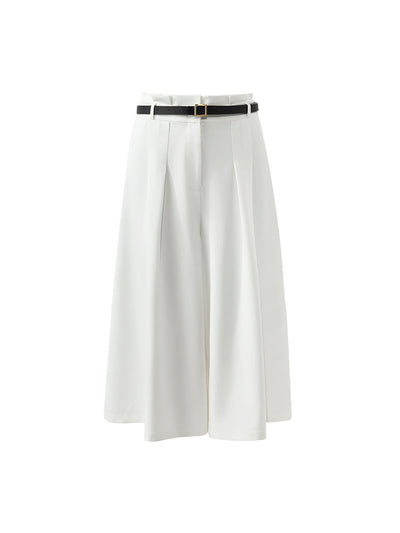 High-Waisted Mid-Calf Women Wide Leg Pants