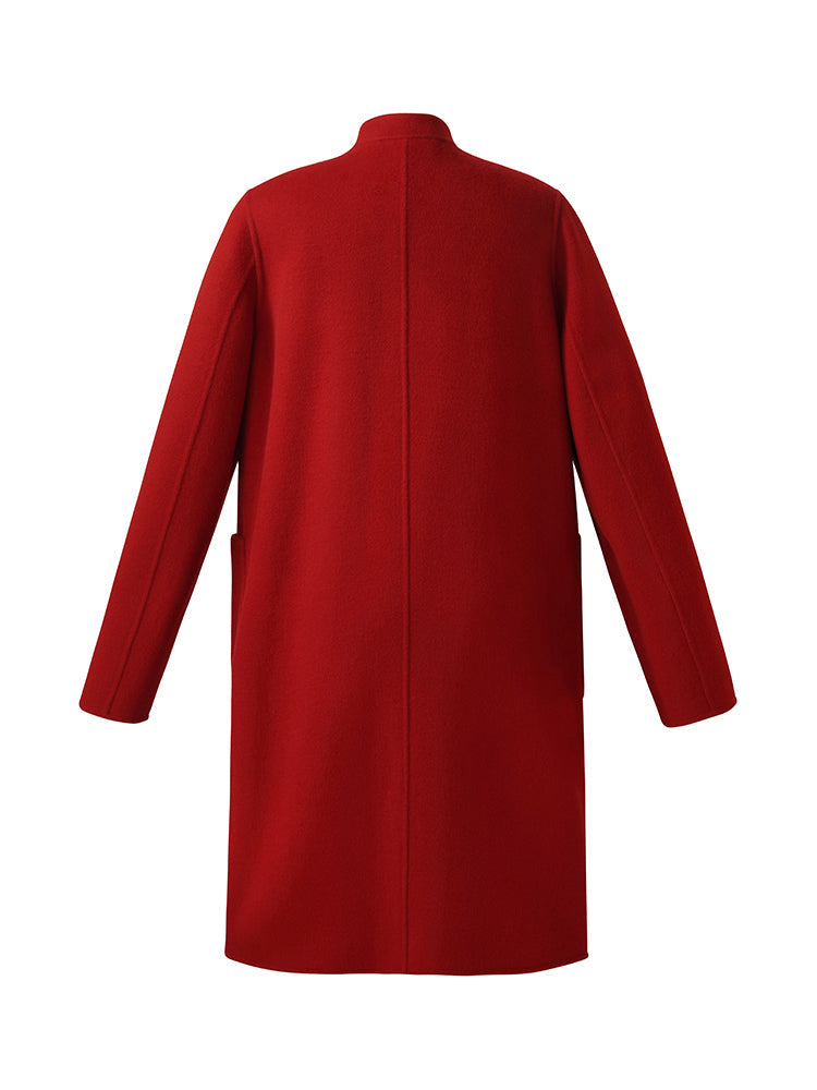 Tencel Wool Cheongsam Button Women Coat