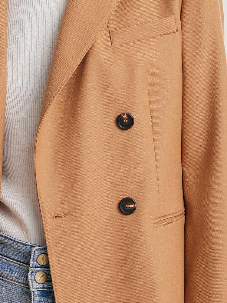 Camel Worsted Woolen Women Blazer