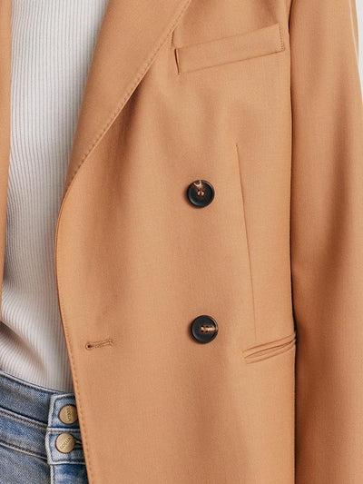 Camel Worsted Woolen Women Blazer