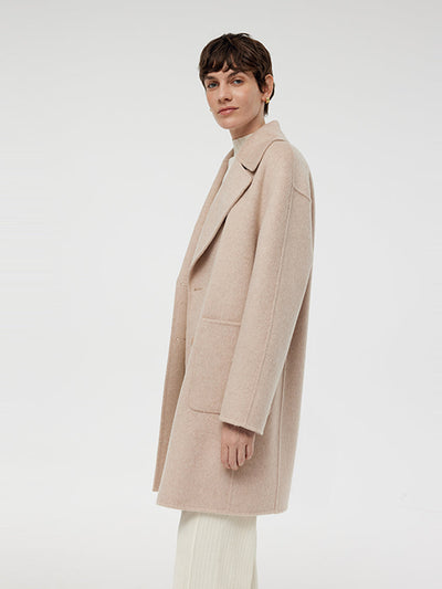 Wool Alpaca Double-Breasted Women Coat