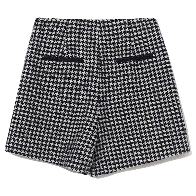 Classic Woolen Houndstooth Shorts