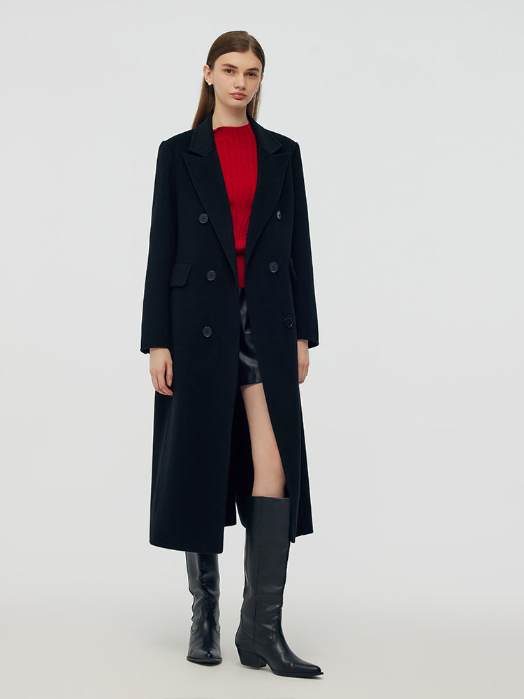 Cashmere Wool Double-Faced Women Overcoat