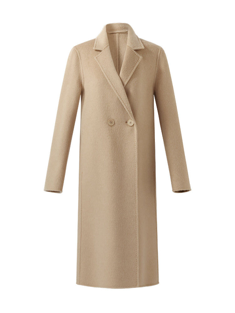 Alpaca Wool Double-Faced Slim-Fit Women Overcoat