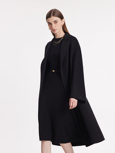 Wool And Cashmere Wrapped Bathrobe-Style Women Coat