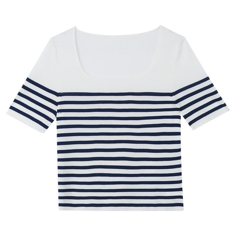 Striped Skinny Women Knit Top