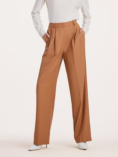 Worsted Wool Straight Women Suit Pants