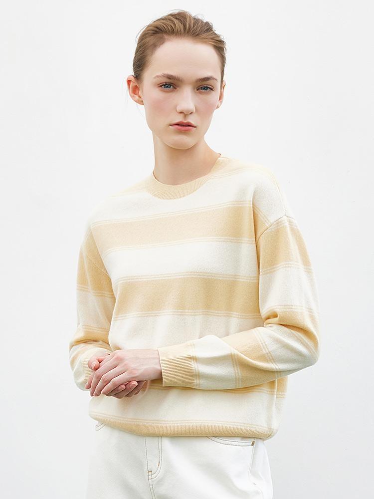 Color Block Striped Woolen Women Sweater