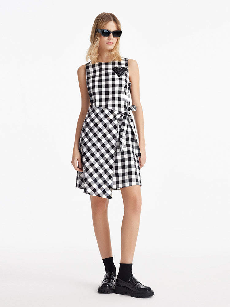 Gingham Wrapped Women Mini Dress