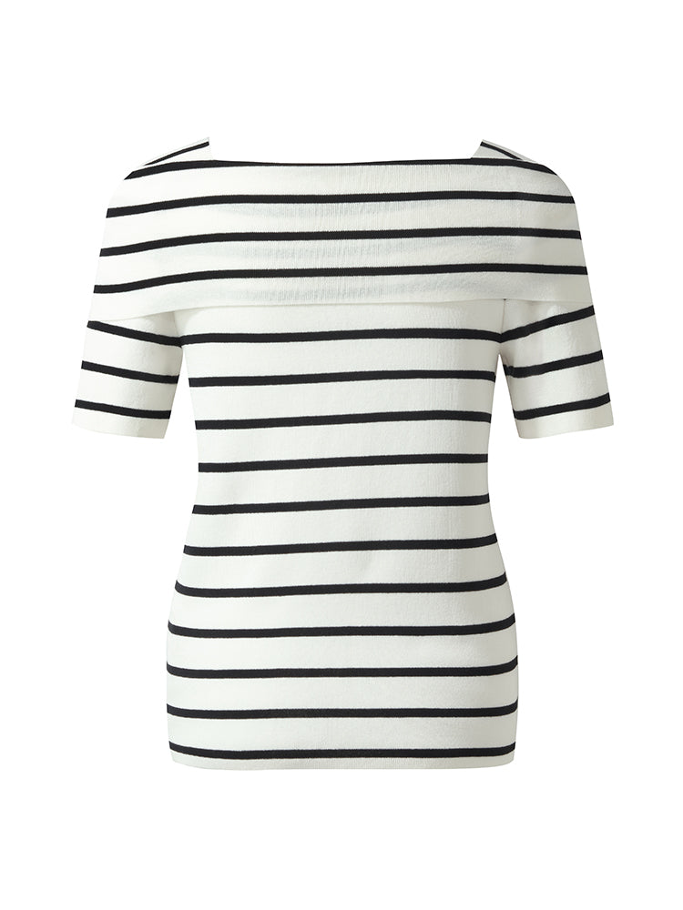 Tencel Black And White Stripe Women Top