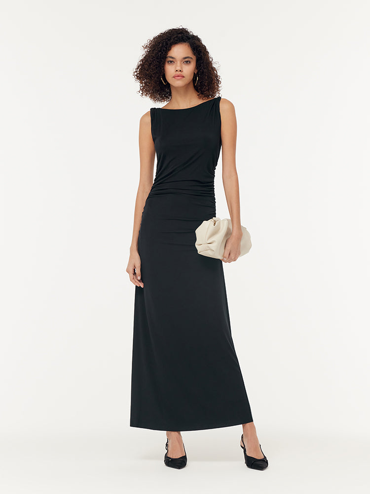 Modal Gathered Waist Women Vest Maxi Dress