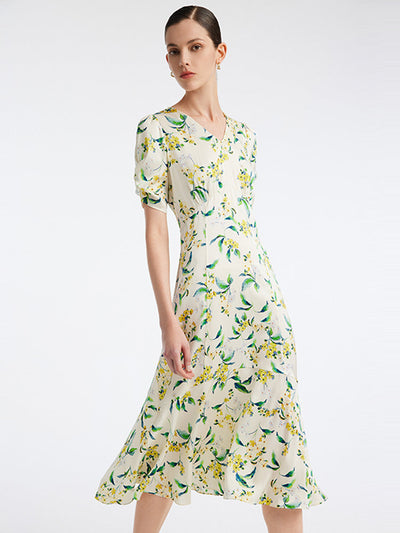 19 Momme Stretch Silk Floral Maxi Dress