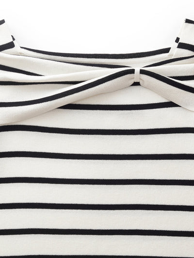 Tencel Black And White Stripe Women Top