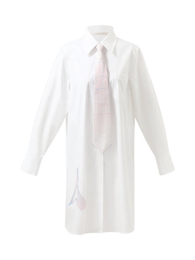 GOELIA X CHRISTINE PHUNG Shirt Dress With Necktie