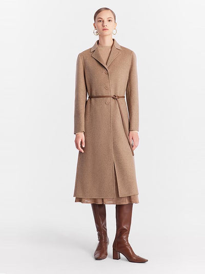 Brown Cashmere Slim-Fit Overcoat