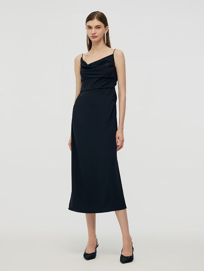 Triacetate Reversible Women Strap Midi Dress