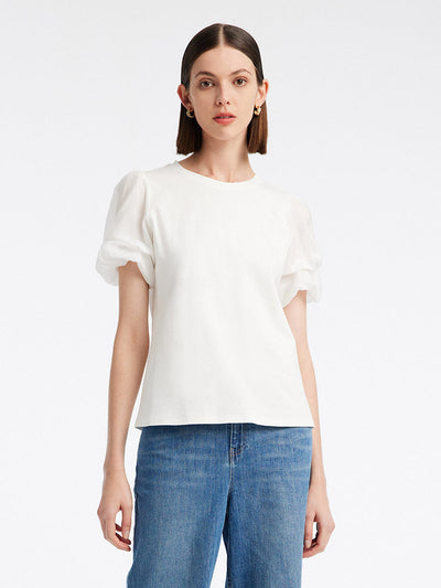 Tencel Patchwork Knit T-shirt