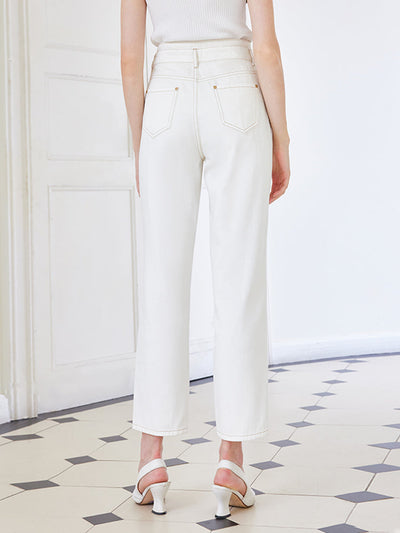 White Ankle Length Jeans