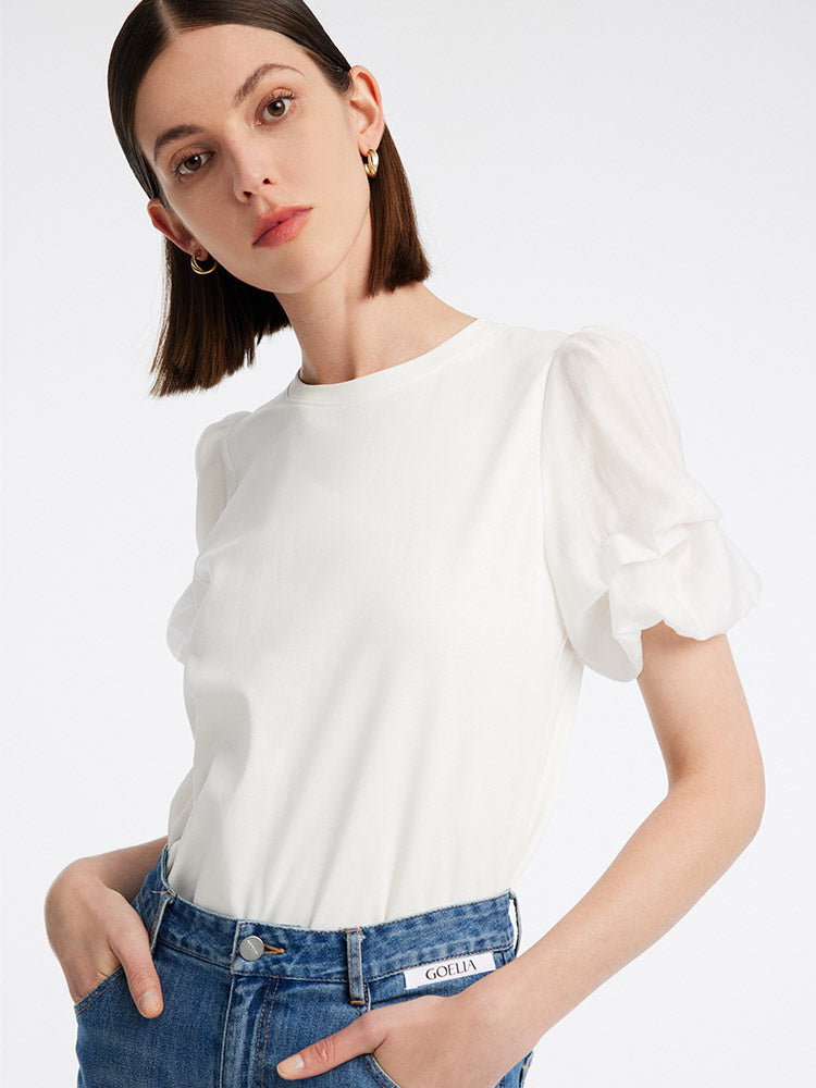 Tencel Patchwork Knit T-shirt