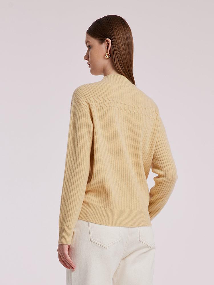 Wool Sequins Mock Neck Women Sweater