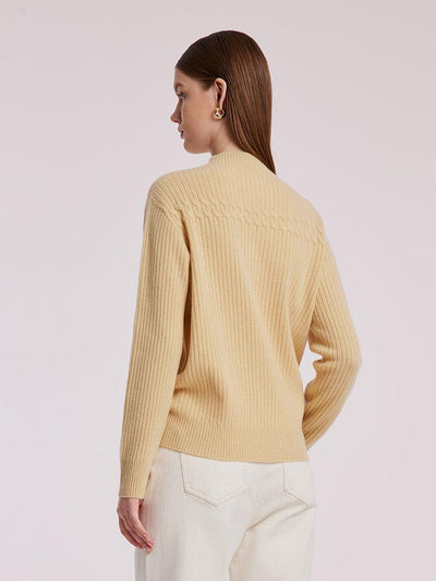 Wool Sequins Mock Neck Women Sweater