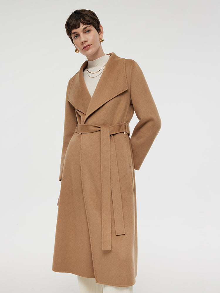 Cashmere Lapel Women Overcoat