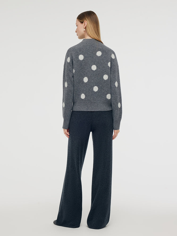 Wool Blend Polka Dots Women Sweater