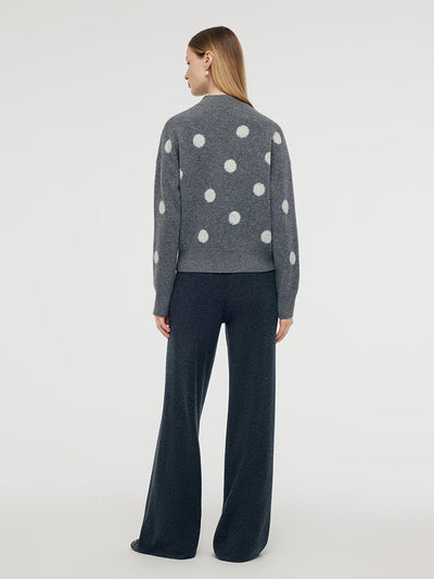 Wool Blend Polka Dots Women Sweater