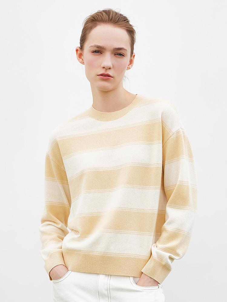 Color Block Striped Woolen Women Sweater