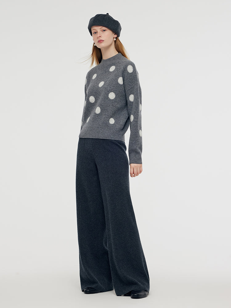 Wool Blend Polka Dots Women Sweater