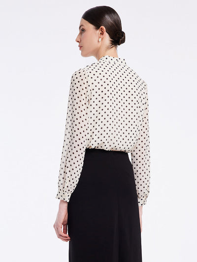 Polka Dots Tie Neck Shirt