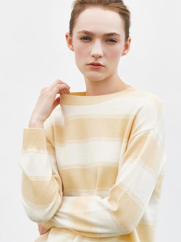 Color Block Striped Woolen Women Sweater