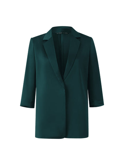 Triacetate Elbow-Length-Sleeve Wrapped Women Blazer