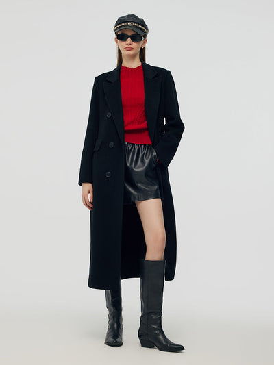 Cashmere Wool Double-Faced Women Overcoat