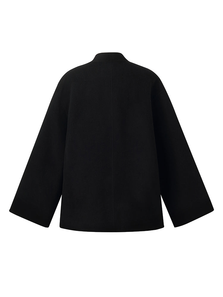 Tencel Wool New Chinese-Style Women Coat