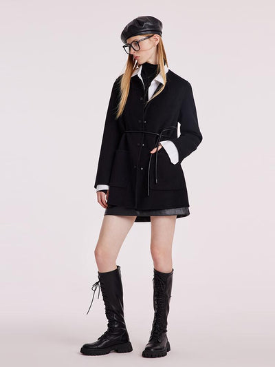 Tencel Wool Double-Faced Women Coat With Belt