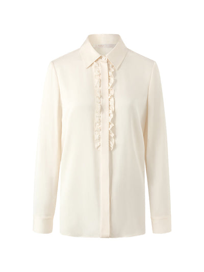 22 Momme Mulberry Silk Ruffle Women Shirt