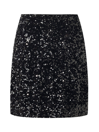 Velvet Sequins Women Mini Skirt