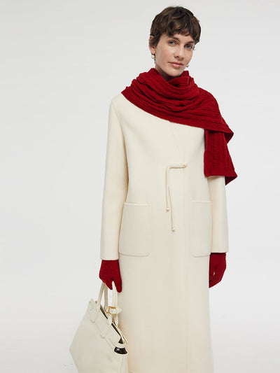 Wool Cashmere V-Neck Women Overcoat