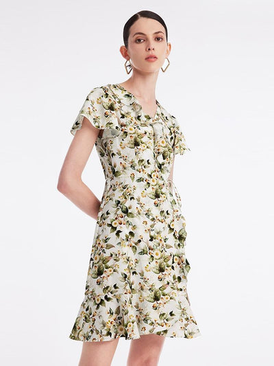 One-piece Floral Tea Break Mini Dress